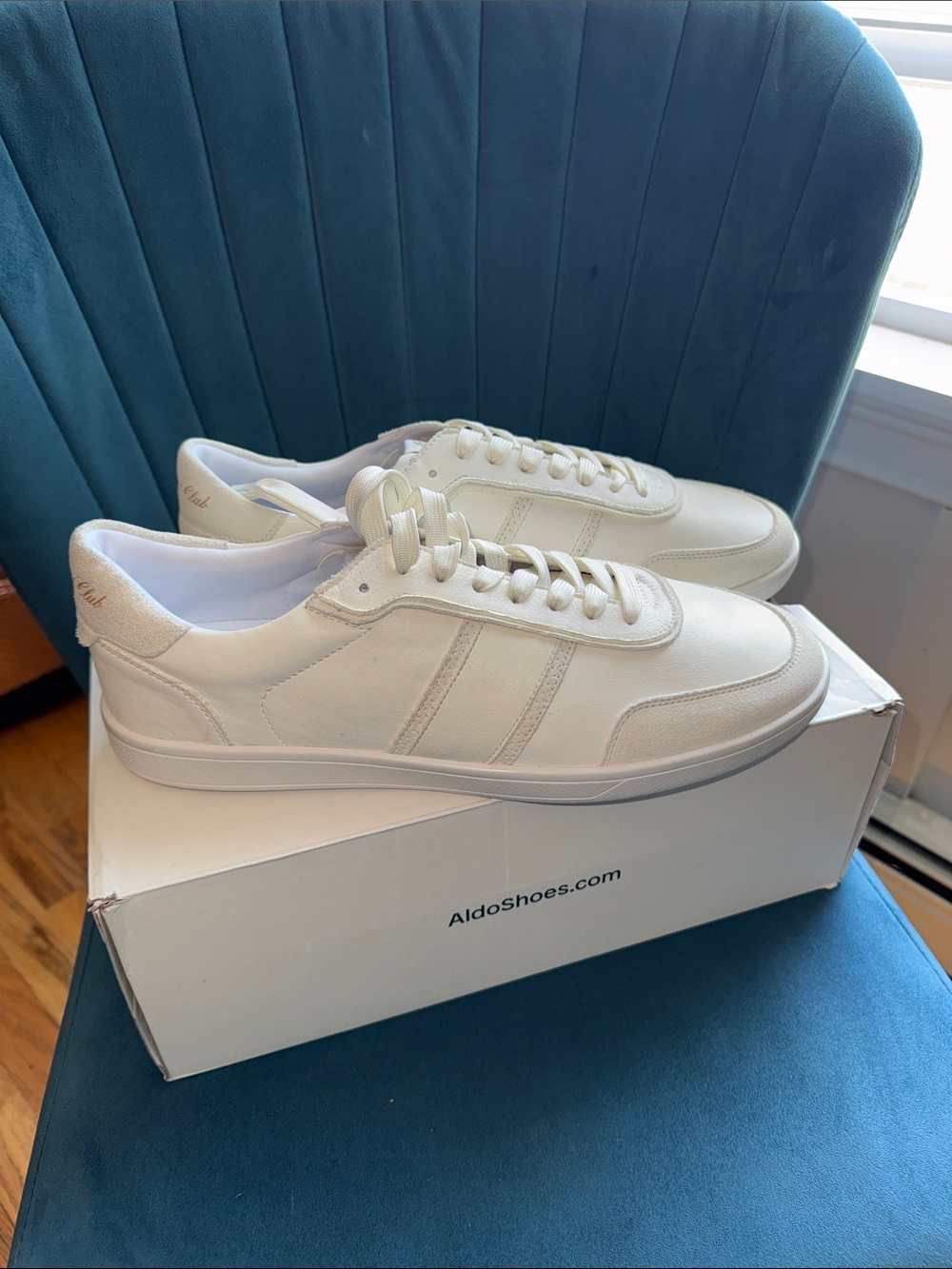 Aldo Men's Off-White Low-Top Leather Sneakers